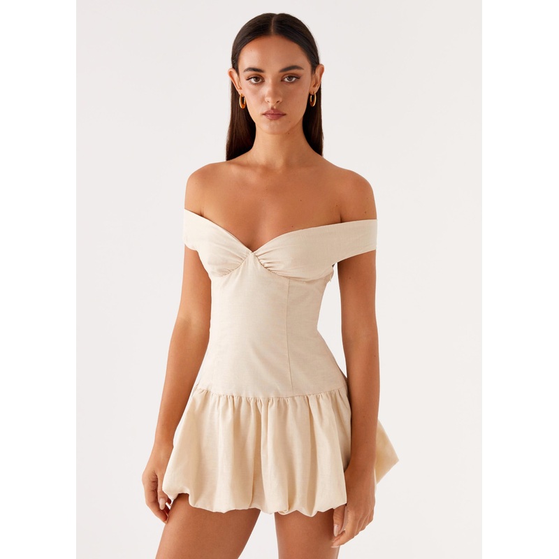 Endless Romance Off Shoulder Mini Dress – Butter