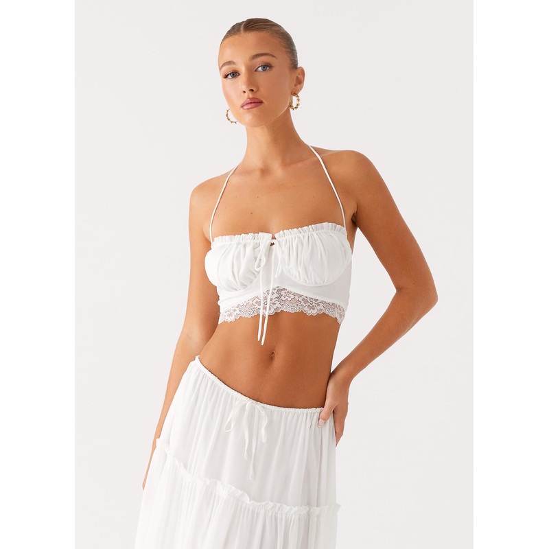 Evi Halterneck Top – Ivory