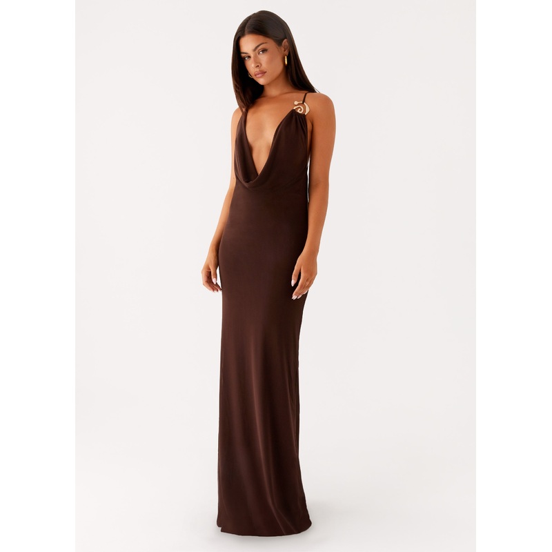 Game Player Maxi Dress – Chocolate