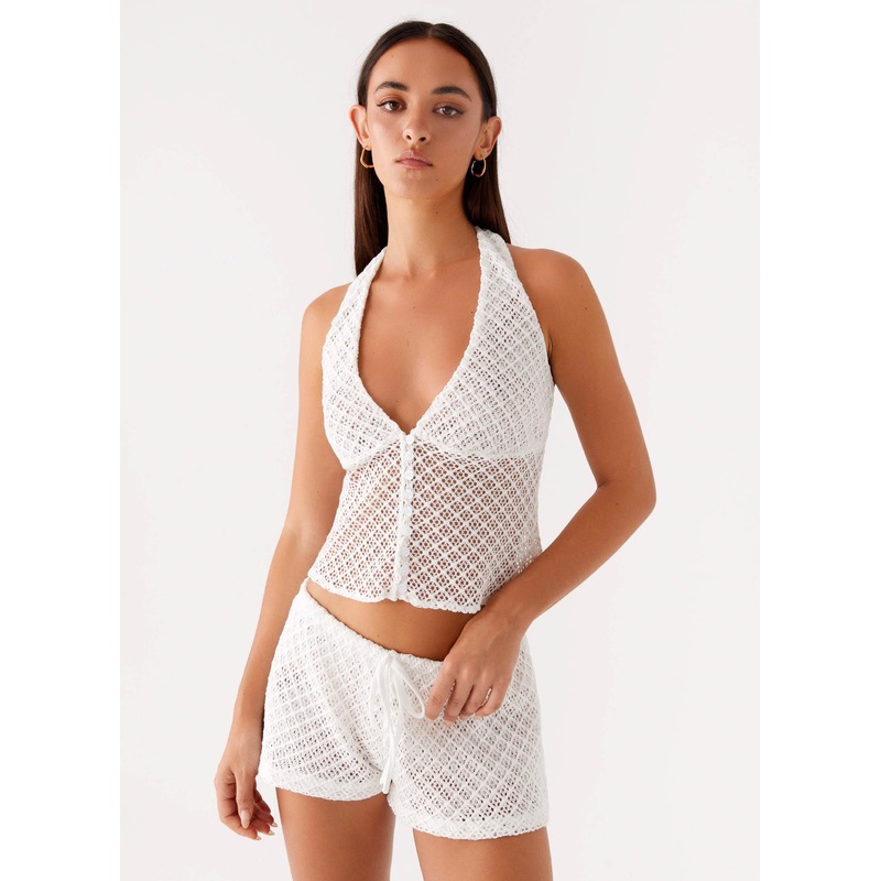 Imaan Halter Top – White