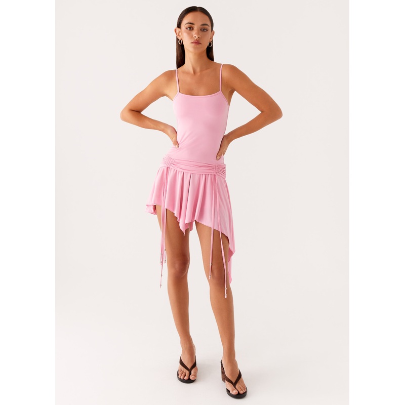 Lino Mini Dress – Baby Pink