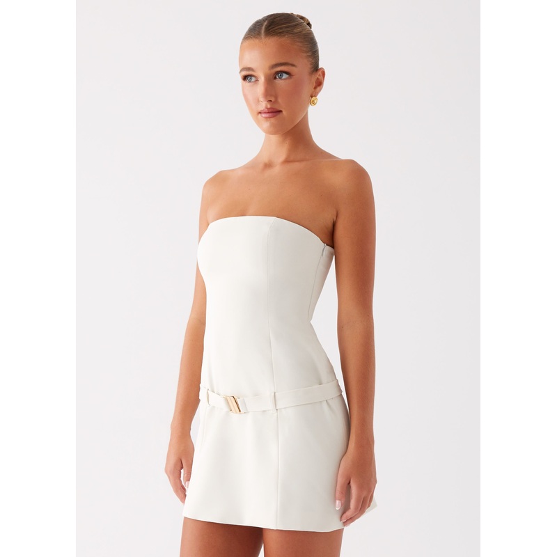 Lume Strapless Mini Dress – Ivory