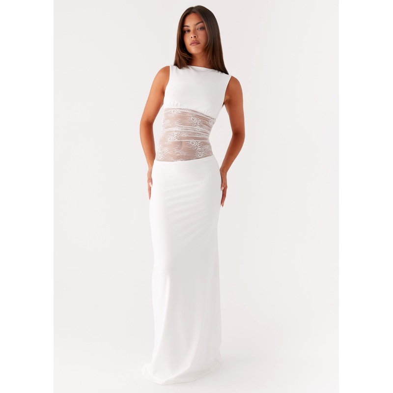 Medina Lace Maxi Dress – White