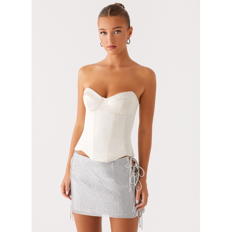 Radar Satin Corset – Ivory