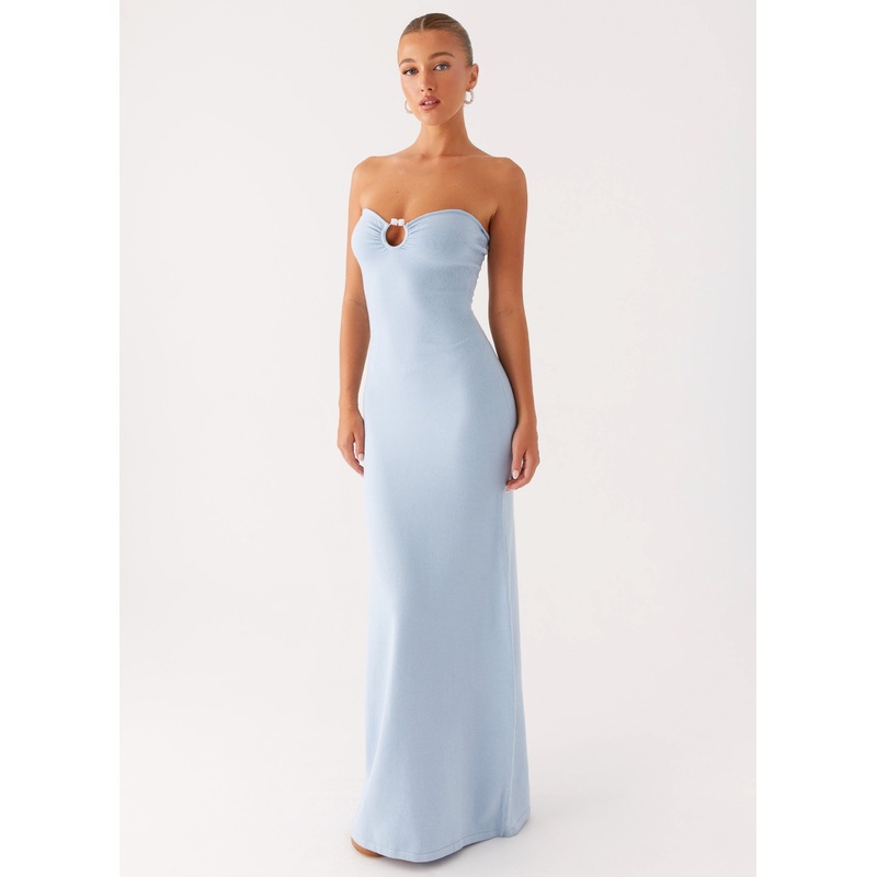 Samson Knit Maxi Dress – Blue