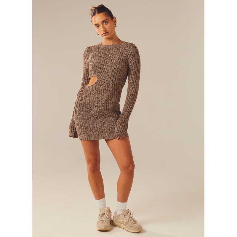 Finesse Knit Mini Dress – Cinnamon