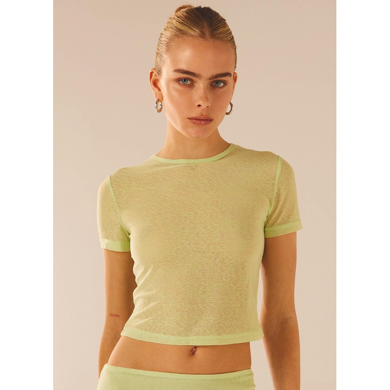 Just Like Magic Mesh Tee – Lime