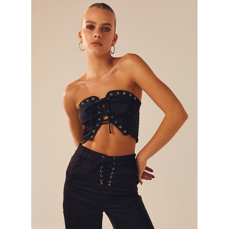 Meet At Midnight Bustier Top – Onyx