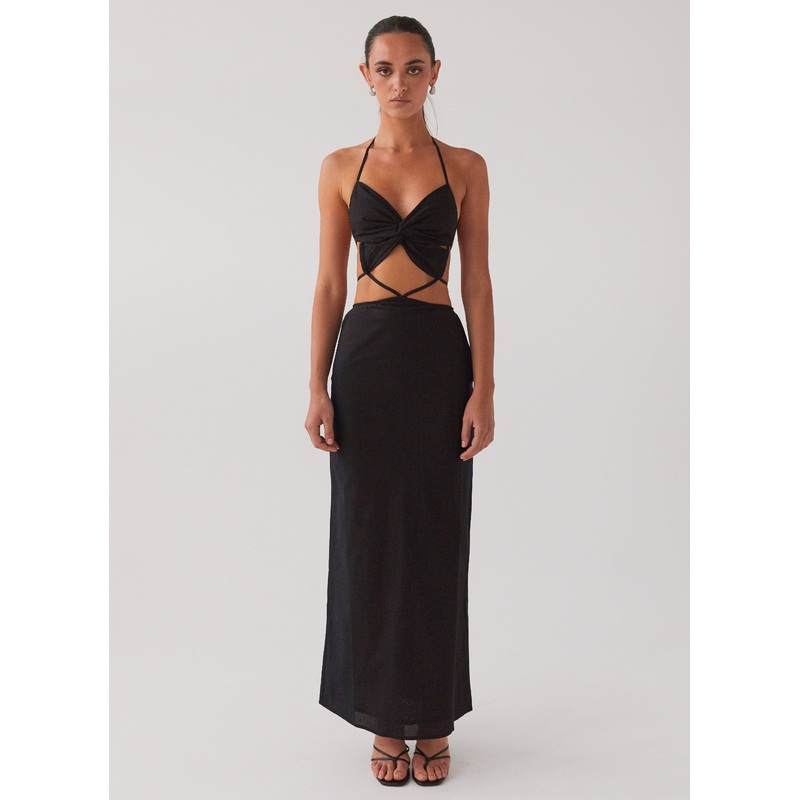 Summers In Saint Tropez Maxi Dress – Black
