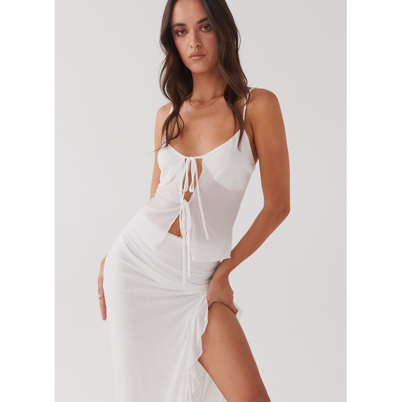 Bittersweet Mesh Cami Top – Snow