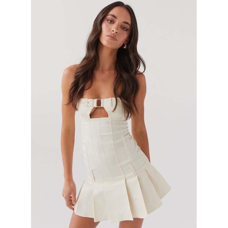 Case Closed Mini Dress – Cement