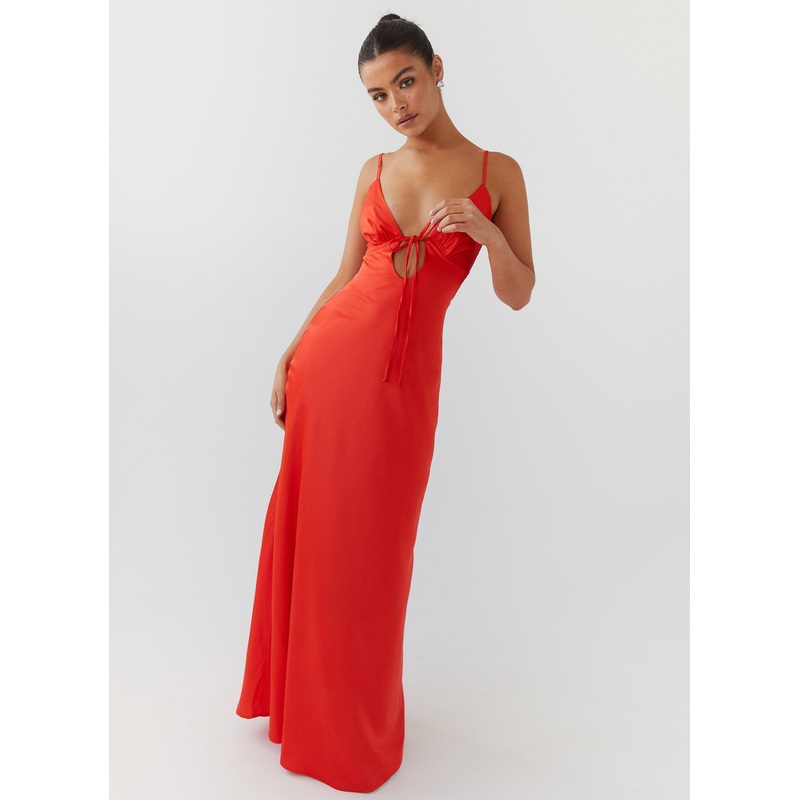 Flora Satin Maxi Dress – Citrus