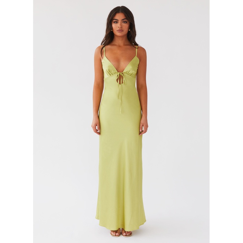 Flora Satin Maxi Dress – Green Expectations