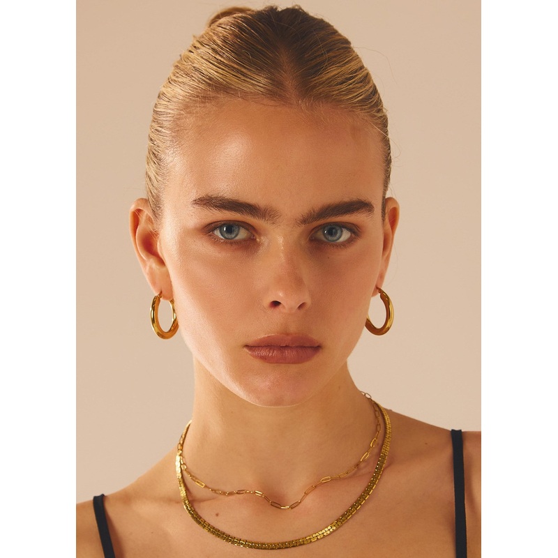 Keep Frontin Hoop Earrings – Gold