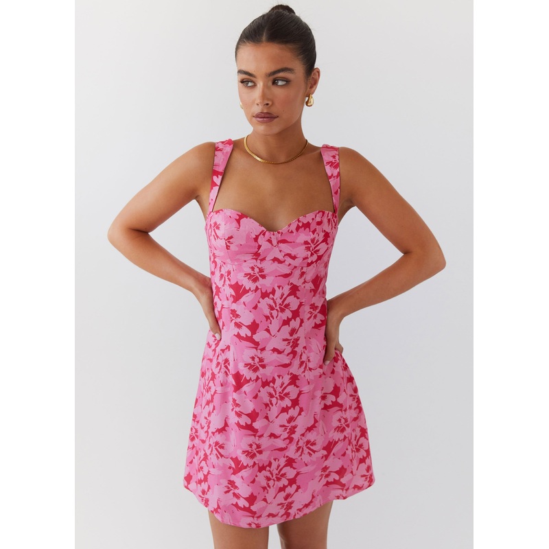 Kiah Bustier Mini Dress – Cherry Blossom