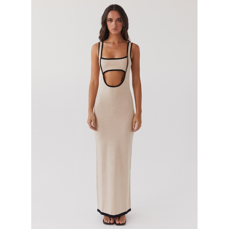 Lost In Paris Knit Maxi Dress – Tapioca