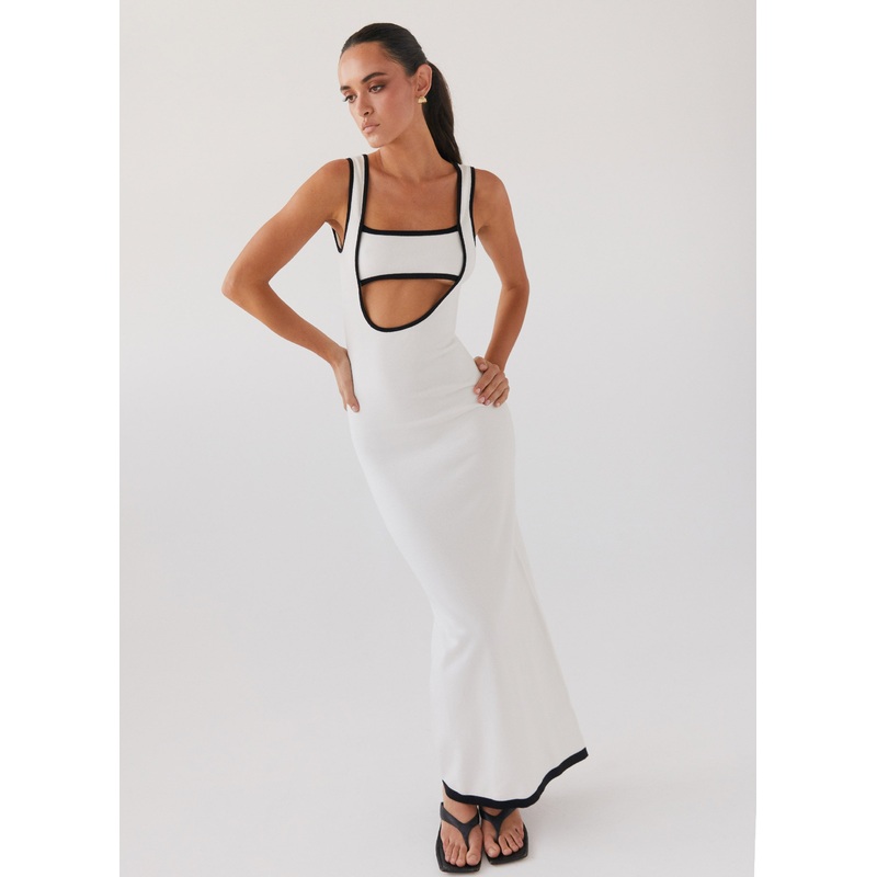 Lost In Paris Knit Maxi Dress – White