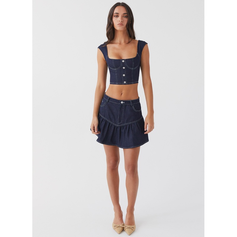 Marielle Denim Mini Skirt – Indigo