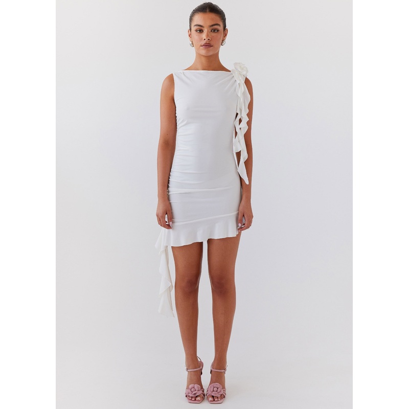 Starlet Chic Rose Mini Dress – Ivory
