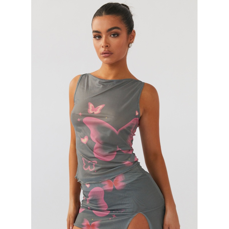 Uptown Girl Mesh Top – Butterfly Kisses