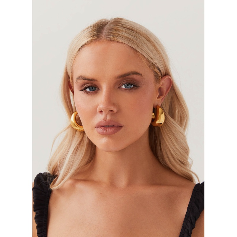 Bon Voyage Hoop Earrings – Gold