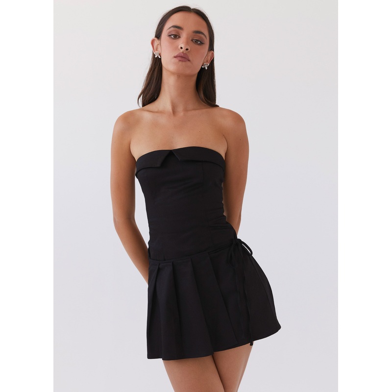 Calling The Shots Mini Dress – Black