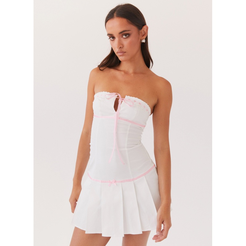 Candy Coated Bustier Mini Dress – Pink Ribbon