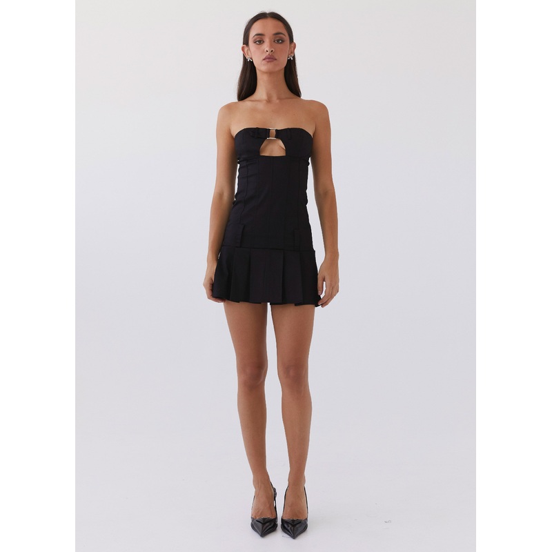 Case Closed Mini Dress – Black