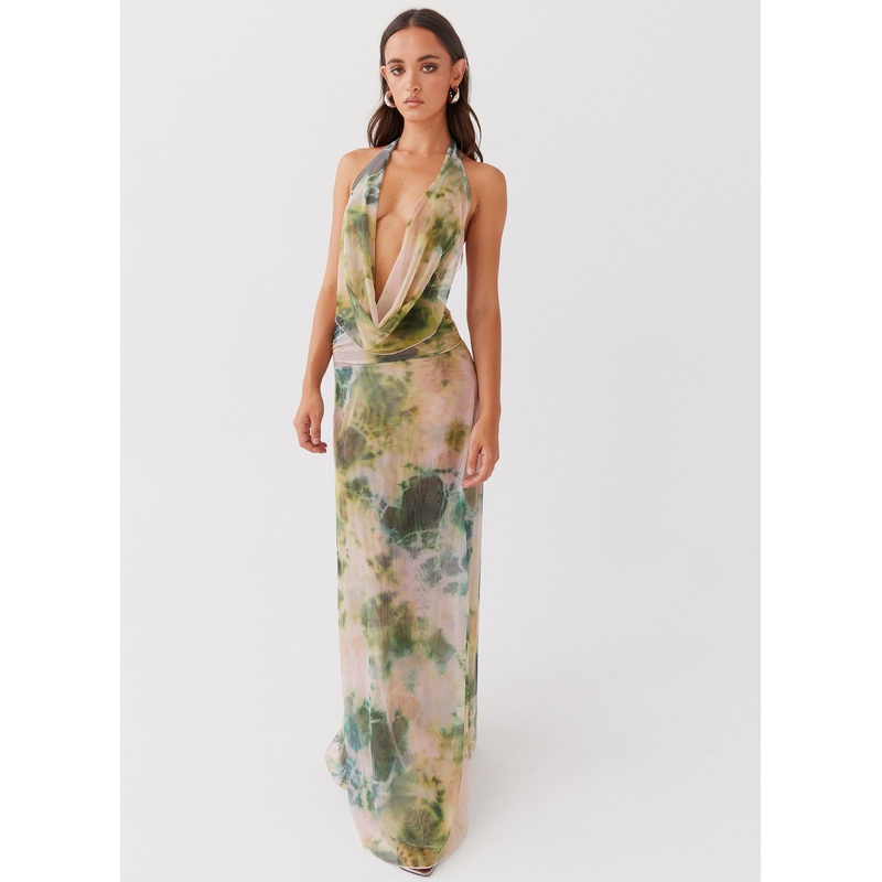 Elysia Mesh Maxi Dress – Rainforest