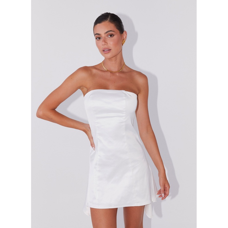 Last Fling Tube Mini Dress – White