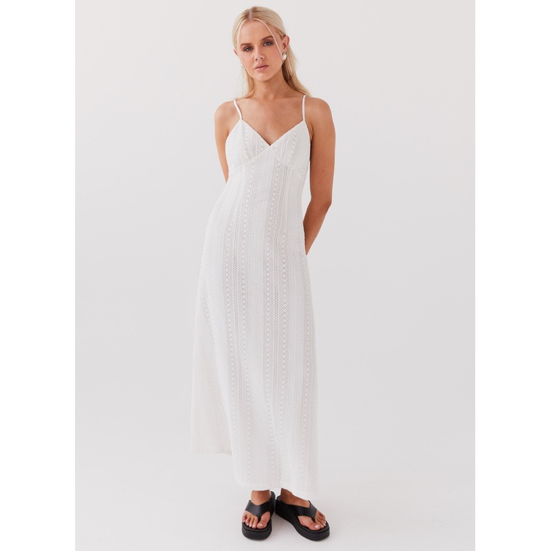 Riveria Knit Maxi Dress – White