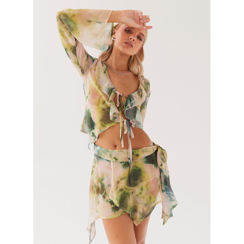 Sariah Tie Mini Skirt – Rainforest