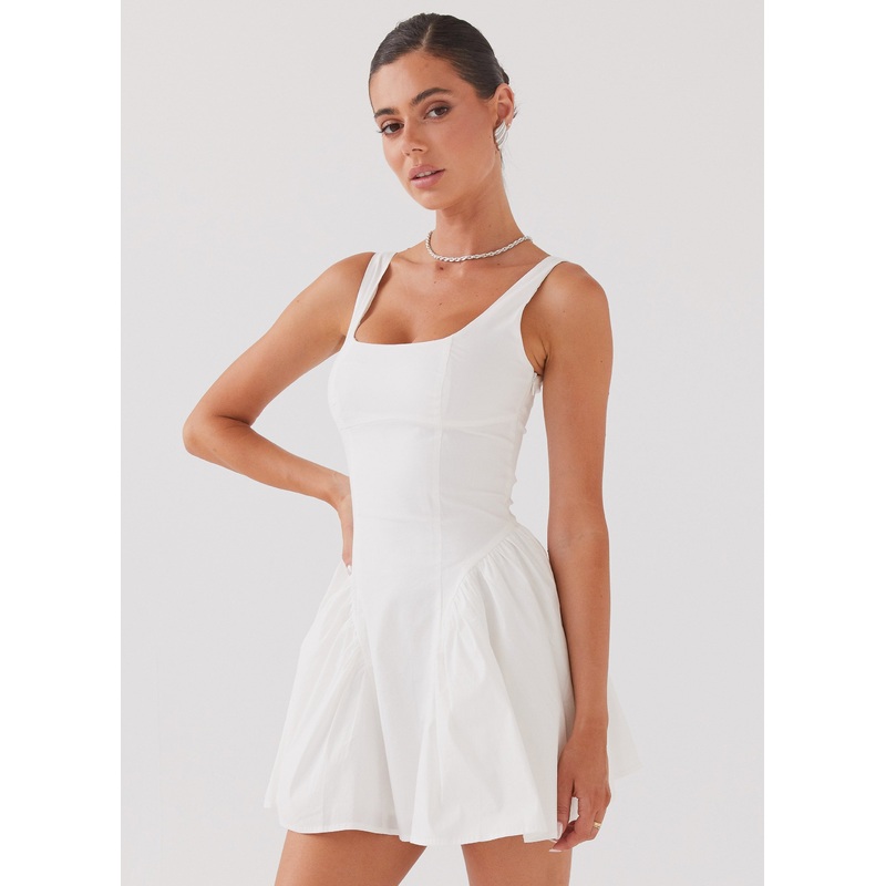 Sassy Soiree Corset Mini Dress – White
