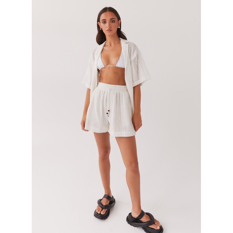 Sun Catcher Knit Shorts – Ivory