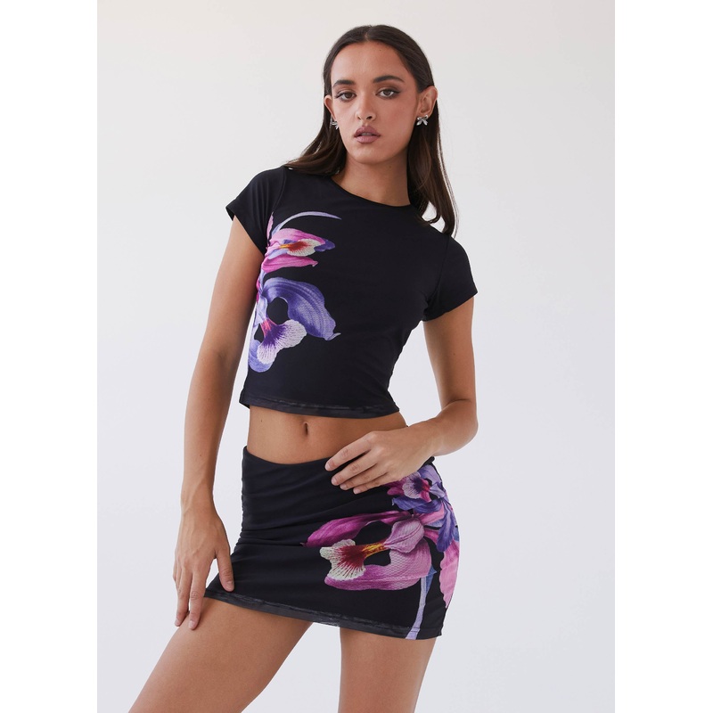 Sunset Bliss Mesh Tee – Cosmo Floral