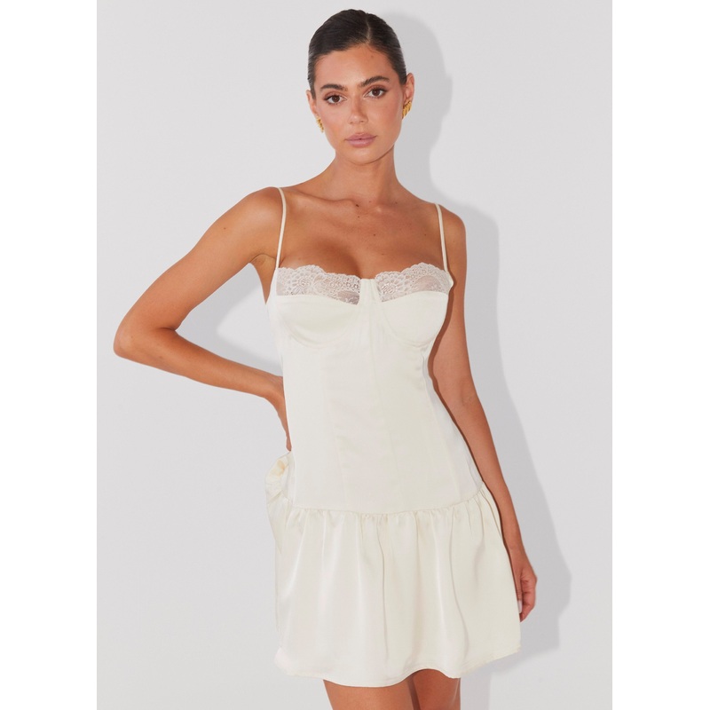 Take A Chance Bustier Mini Dress – Ivory
