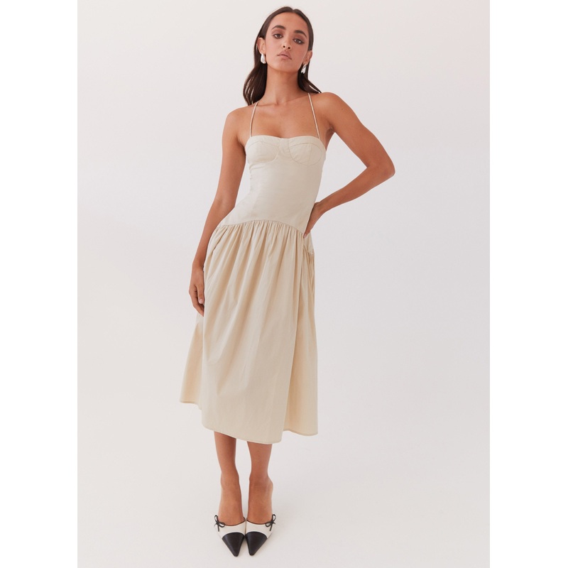 Yvette Corset Midi Dress – Desert Sage