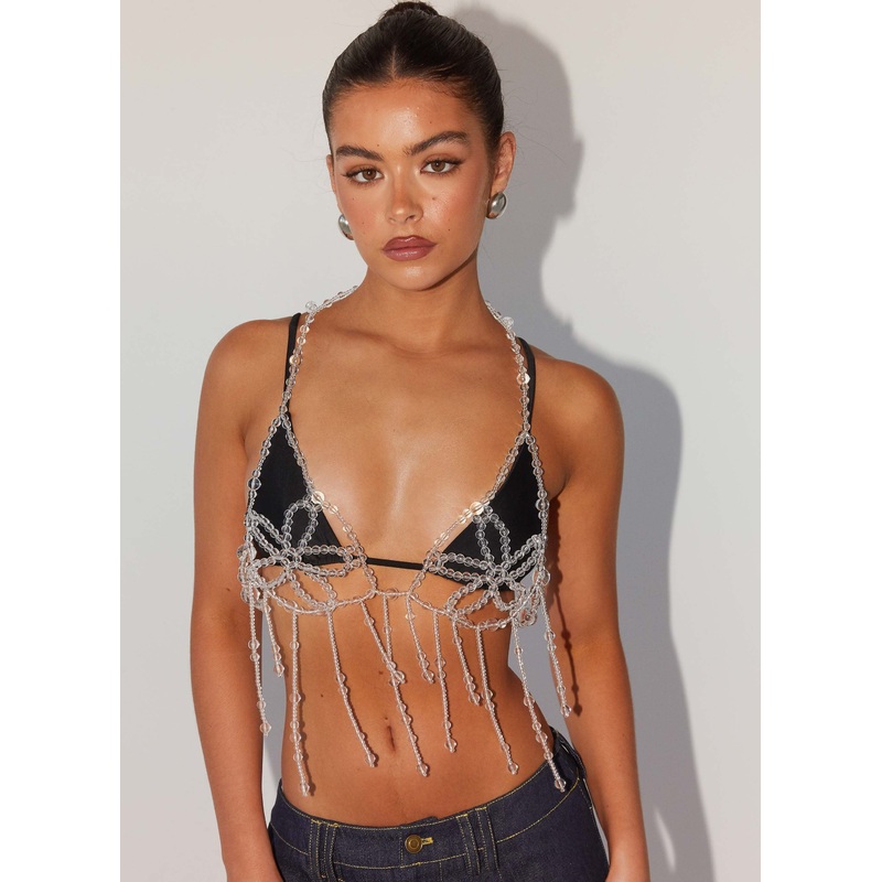 Zaira Beaded Vest Top – Opal