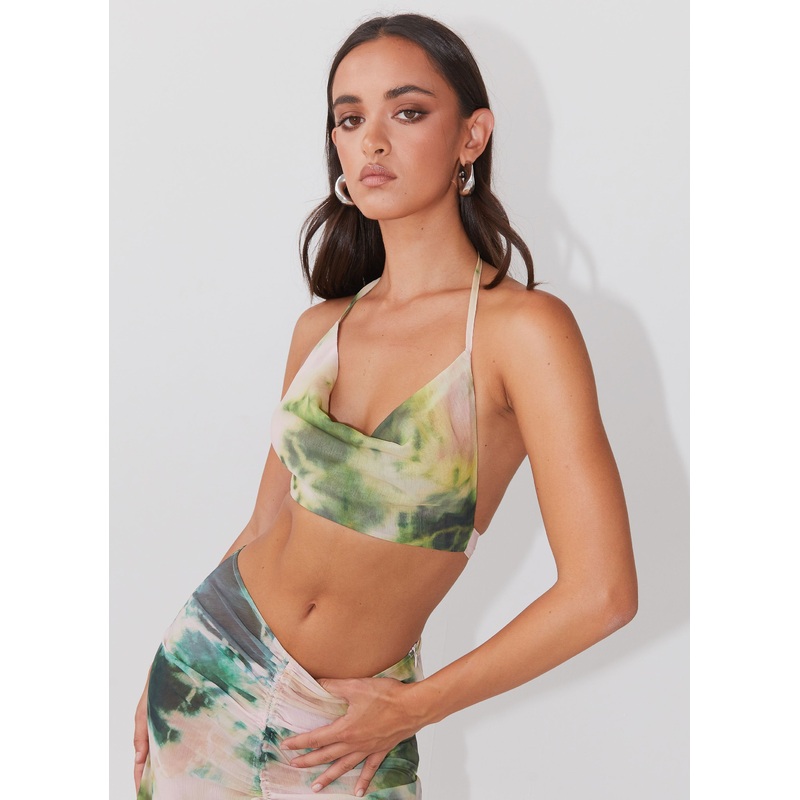 Zenta Cowl Neck Top – Rainforest