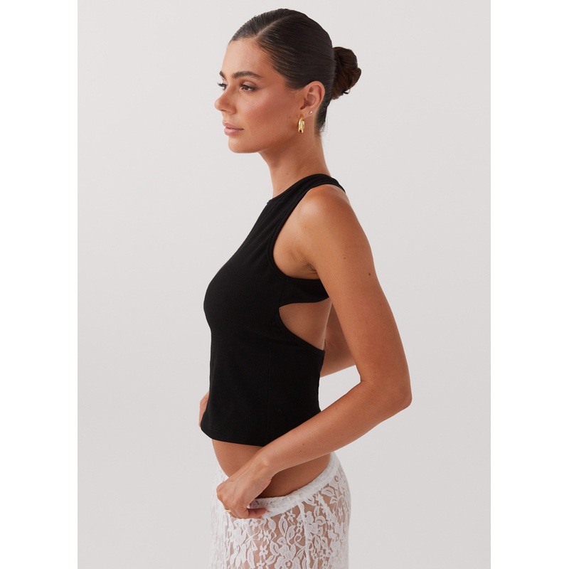 Alice Cut Out Tank Top – Black