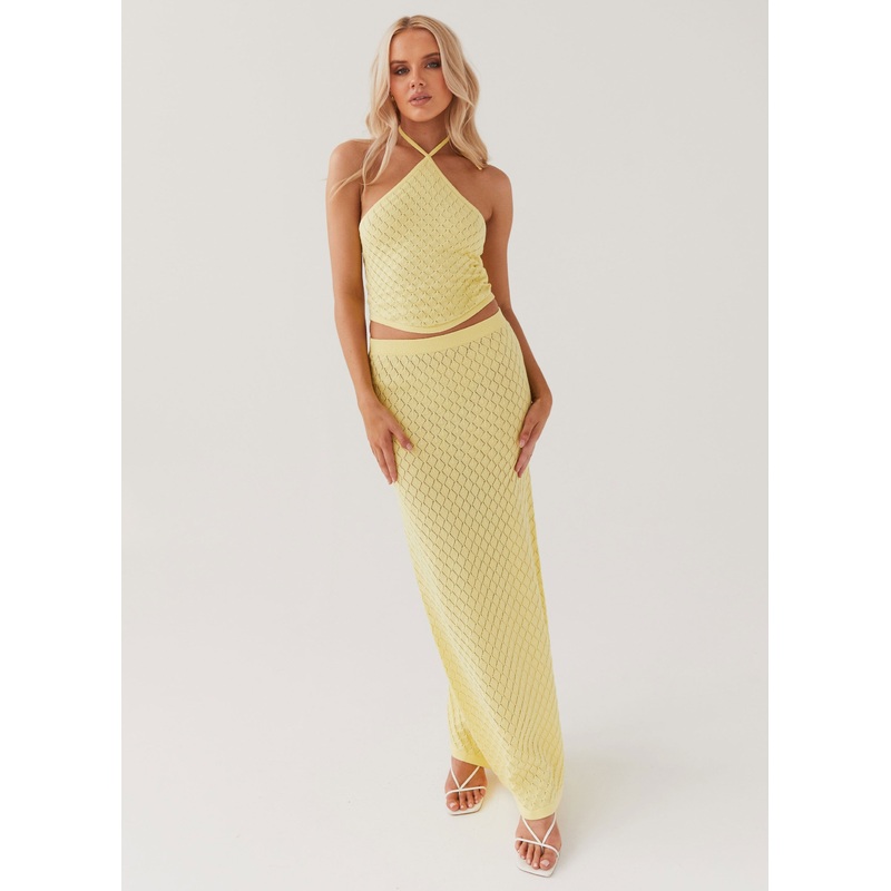Amanza Knit Maxi Skirt – Lemon