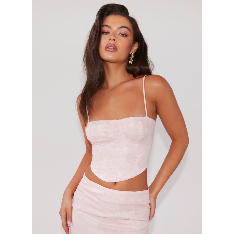 Best Love Lace Up Top – Pink Petal