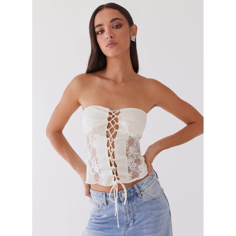 Brandi Lace Up Top – Antique