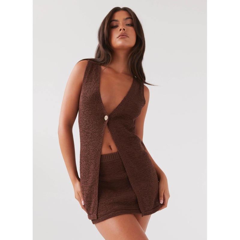 Capri Glow Knit Top – Chocolate