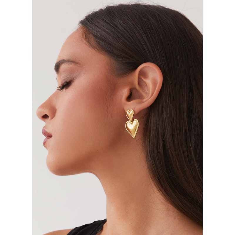 Diah Heart Earrings – Gold