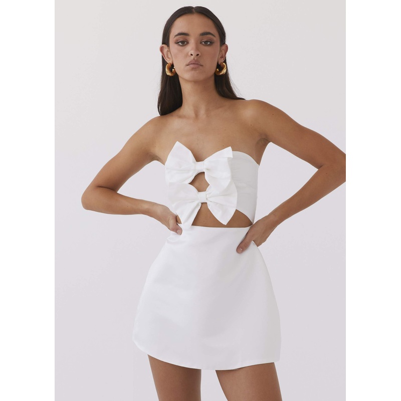 Girl Crush Bow Mini Dress – White