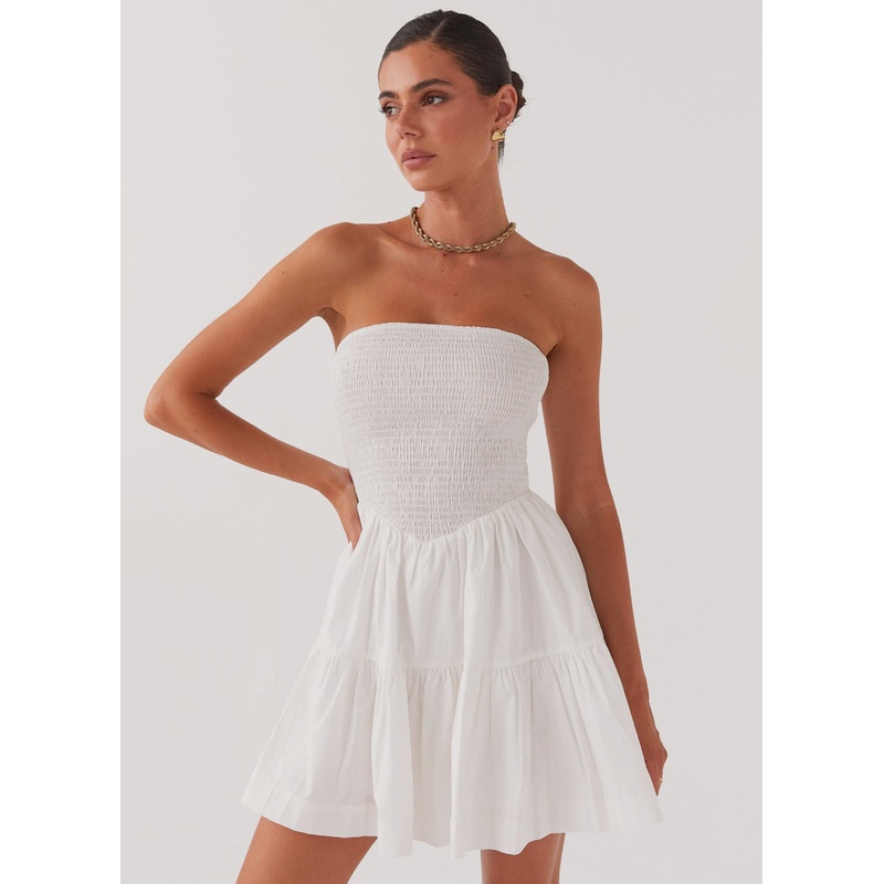 Harper Strapless Mini Dress – White