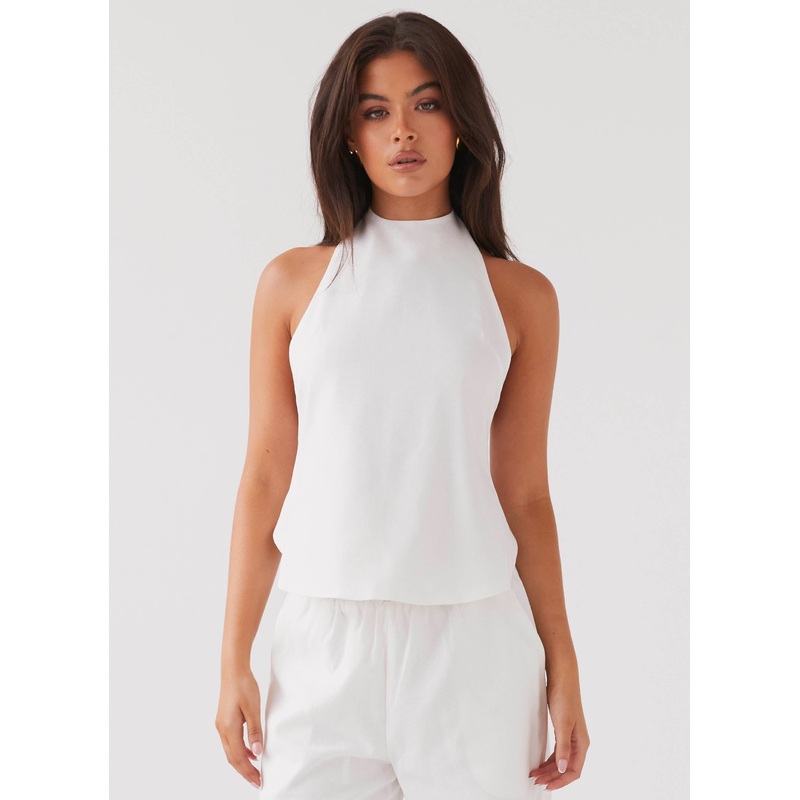 Heatwave Linen Apron Top – White