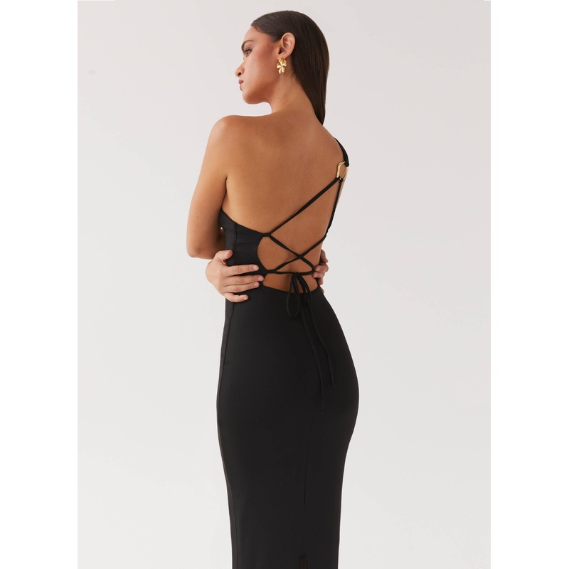 Iris Backless Maxi Dress – Black