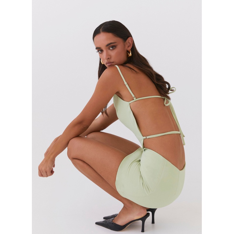 Lindsey Cutout Mini Dress – Green Zest